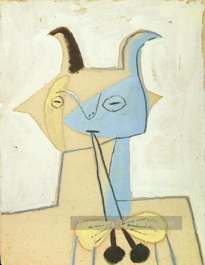 Faune jaune et bleu jouant de la diaule 1946 Cubisme Peintures à l'huile